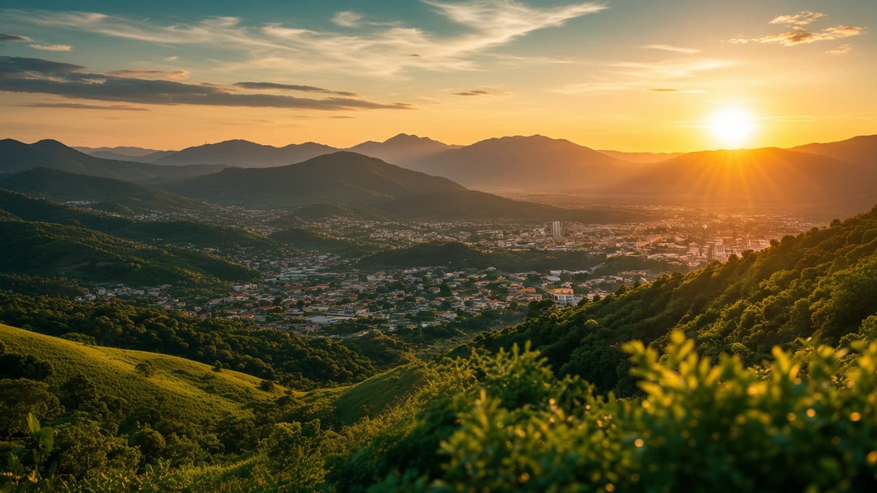 Paisagem de Içara e região ao entardecer