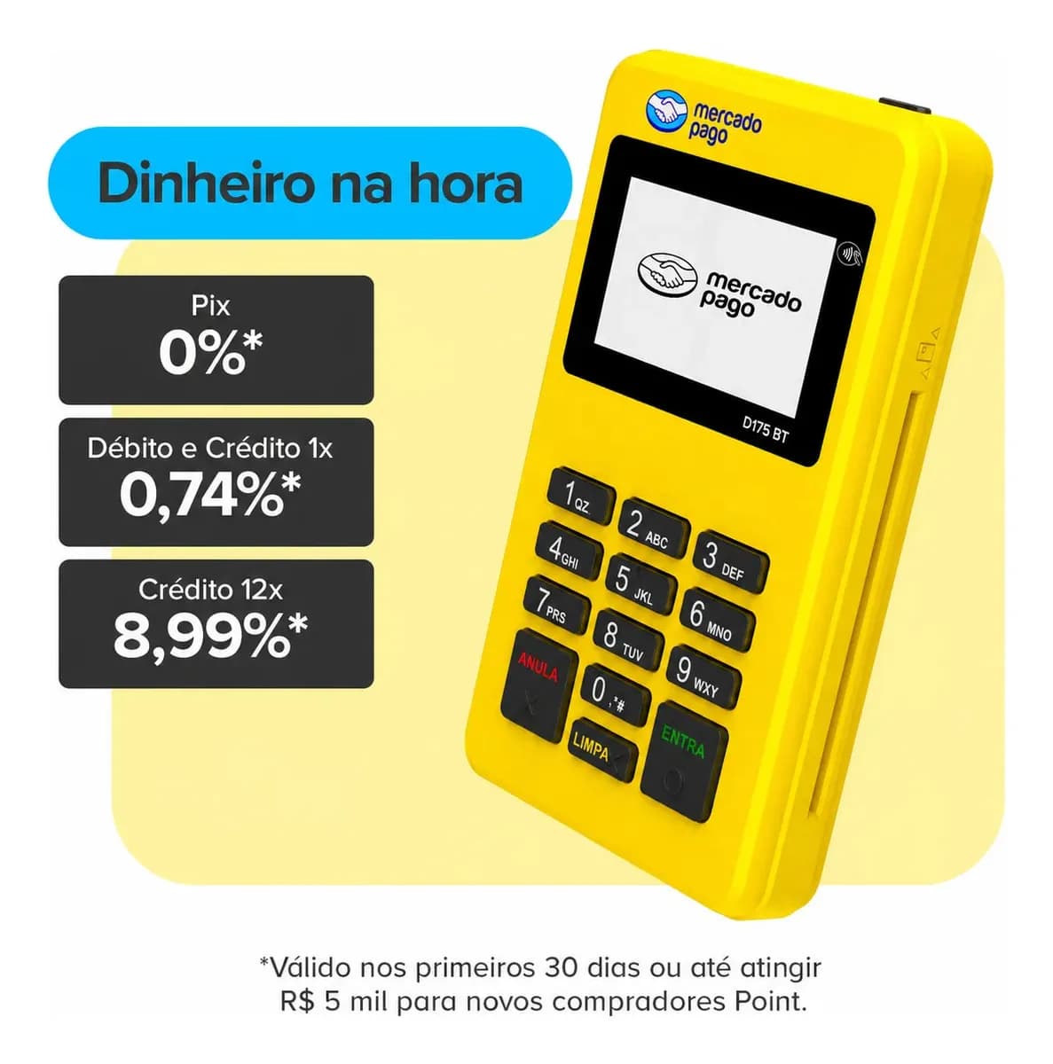 Maquininha De Cartão Mercado Pago Point Mini D175-bt Nfc2 Bluetooth